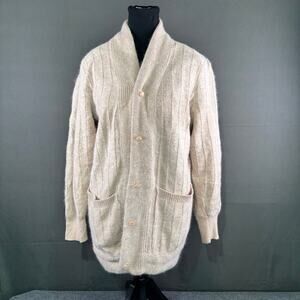 VTG Angora Cardigan Women’s L Flying Fashion Soft Cozy Knit Grandmacore Cream